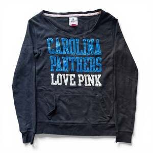 Vtg Victoria's Secret Pink x Carolina Panthers NFL Womens Scoop Neck Sweatshirt